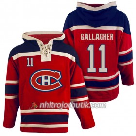 Män Ishockey Montreal Canadiens Brendan Gallagher 11 Röd Sawyer Hooded Sweatshirt